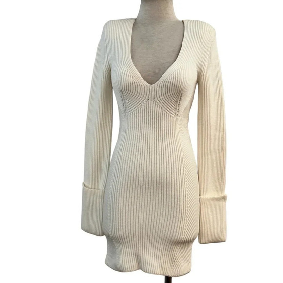GAUGE81 Artik Dress in Ivory Large New Womens Sweater Knit Mini - Picture 4 of 12